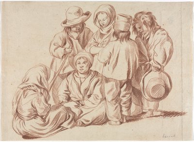 Kuuden lapsen ryhmä recto, 1700-luku. tekijältä Unbekannt