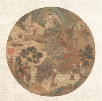Guanyin ja kuusitoista luohania, 1500-1600. tekijältä Unbekannt