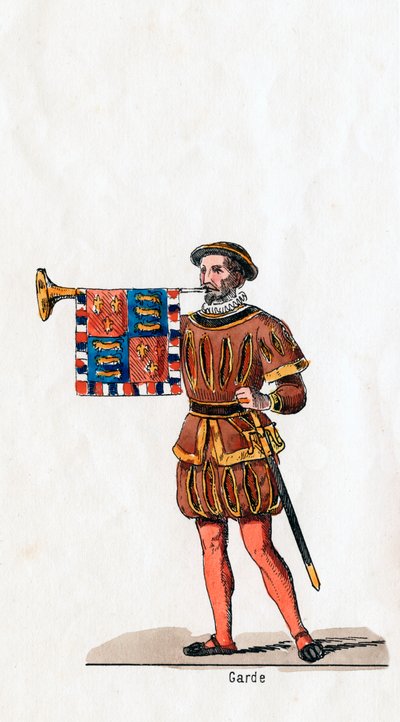 Vartija, pukusuunnittelu Shakespearen näytelmään, Henry VIII, 1800-luku tekijältä Unbekannt