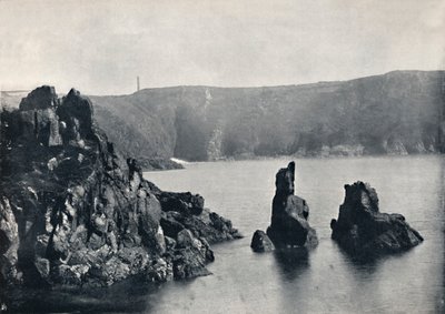 Guernsey - Moulin Huet Bay, koira- ja leijonakivet, 1895 tekijältä Unbekannt