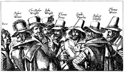 Guy Fawkes ja ruutipiirturit, 1605 tekijältä Unbekannt