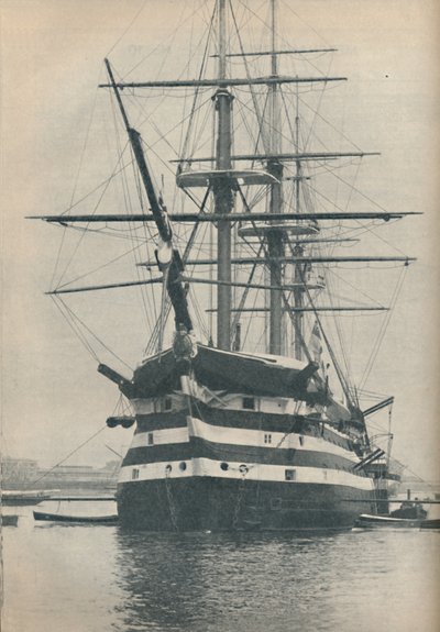 HMS Victory ennen kuin hänet siirrettiin kuivatelakalle vuosina 1922, 1936 tekijältä Unbekannt