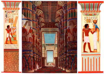 Kolumnisali Karnakin suuressa temppelissä, Egyptissä, 1933-1934 tekijältä Unbekannt
