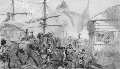 Balaklavan satama. Laskeutumispaikka, 1850-luku. tekijältä Unbekannt
