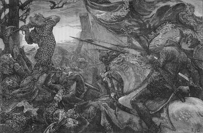Harold Hastingsin taistelussa, 1066, n. 1880 tekijältä Unbekannt