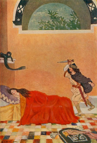 "Hän oli kauhuissaan nähdessään käärmeen seinällä", 1917. tekijältä Unbekannt