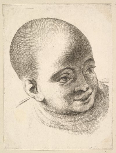Lapsen pää, Livre de Têtes Gravées dapres F. Boucher et Autres Book of..., 1700-luku. tekijältä Unbekannt