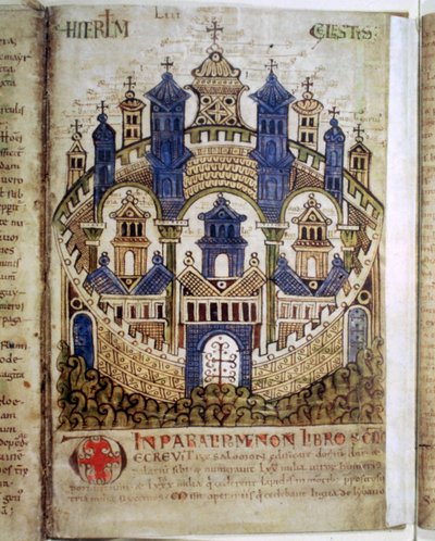 Taivaallinen Jerusalem, sivu Liber Floriduksesta, 1100-luku tekijältä Unbekannt