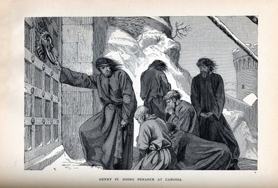 Henry IV tekemässä katumusta Canossassa, 1882 tekijältä Unbekannt