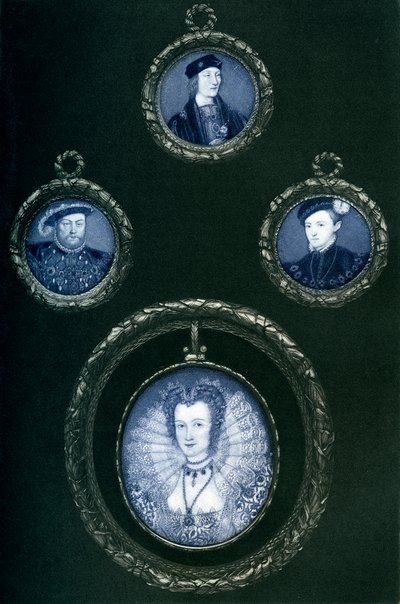 Henrik VII, Henrik VIII, Edward VI, Elizabeth I, 1500-luku, 1896 tekijältä Unbekannt