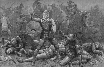 Henry ja Alencon Agincourtissa, 25. lokakuuta 1415, c1880 tekijältä Unbekannt