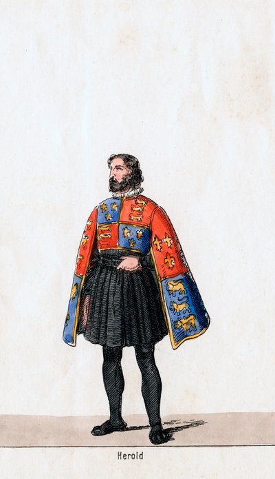 Herald, pukusuunnittelu Shakespearen näytelmään, Henry VIII, 1800-luku tekijältä Unbekannt