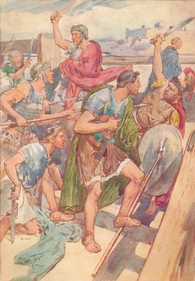 Täällä olisi mahdollista, hän ajatteli, pitää vihollinen loitolla, c1912 1912 tekijältä Unbekannt