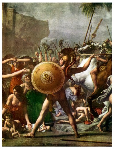 Sankarien palvonta: yksityiskohta elokuvasta The Intervention of the Sabine Women, 1799 1956 tekijältä Unbekannt