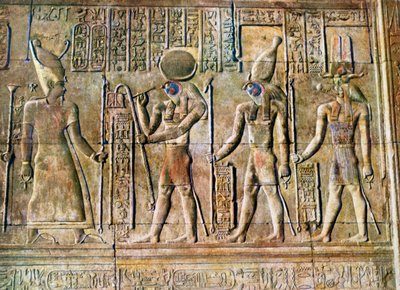 Hieroglyfireliefi, Kom Ombon temppeli, Egypti, 1900-luku tekijältä Unbekannt