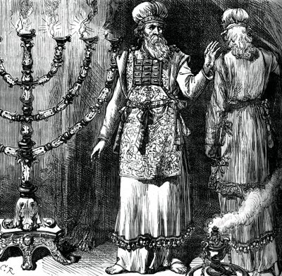 Ylipapit, näyttävät kasukat ja pellavavaatteita, v. 1880 tekijältä Unbekannt