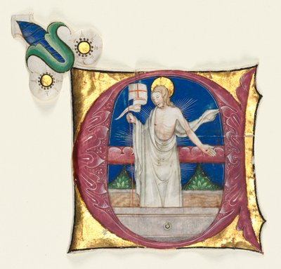 Historioitu alkukirjain E Poistettu antifonaasta: ylösnoussut Kristus haudassa, n. 1420-1450. tekijältä Unbekannt