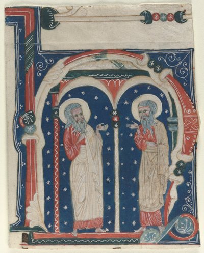 Historioitu alkukirjain H irrotettu antifonaarista: SS. Paavali Erakko ja Anthony, 1200-1230. tekijältä Unbekannt