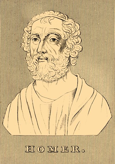 Homeros, 800-701 eKr., 1830. tekijältä Unbekannt