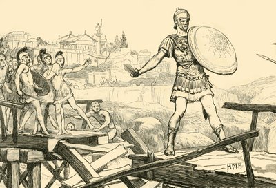 Horatius Cocles puolustamassa siltaa, 1890. tekijältä Unbekannt