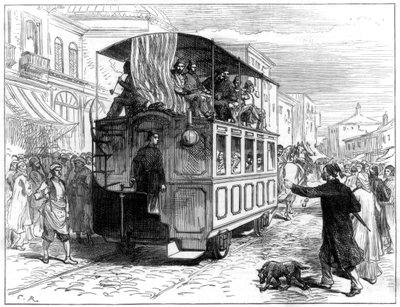 Hevosraitiovaunu, Konstantinopoli, 1877 tekijältä Unbekannt