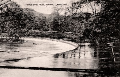 Horseshoe Falls Dee-joella, lähellä Llangollenia, Wales, 1900-luvun alku tekijältä Unbekannt