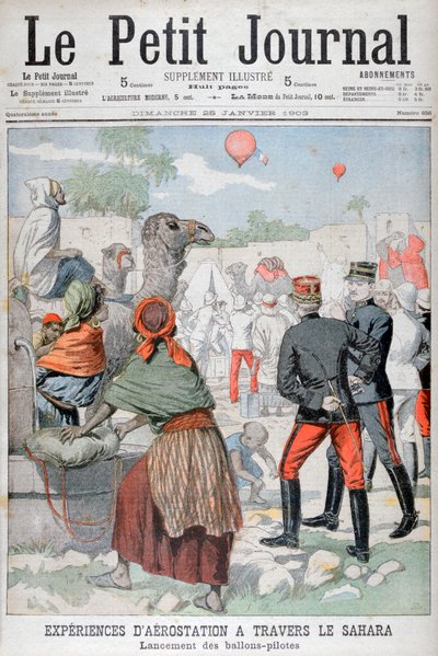 Kuumailmapallot ylittämässä Saharan autiomaa, 1903 tekijältä Unbekannt