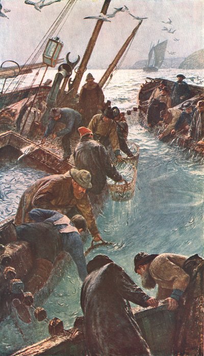 How We Caught the Pilchards, 1895, c1902. tekijältä Unbekannt