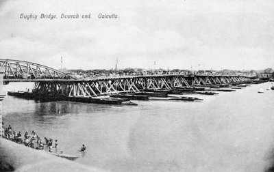 Howrah-silta Hooghly-joen yli, Kalkutta, Intia, 1900-luvun alku tekijältä Unbekannt