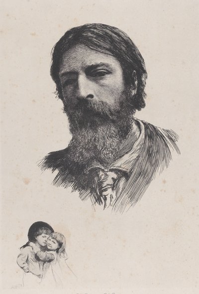 Hubert Herkomer A.R.A. ja Hänen lapsensa, vuoden 1879 jälkeen. tekijältä Unbekannt