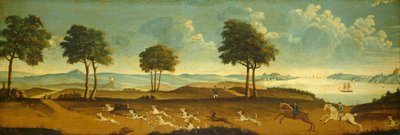 Metsästyspaikka ja satama, 1700-luku. tekijältä Unbekannt