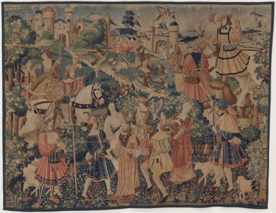 Metsästys ja pastoraalikohtaukset säkkipillin ja tanssijoiden kanssa, n. 1510. tekijältä Unbekannt