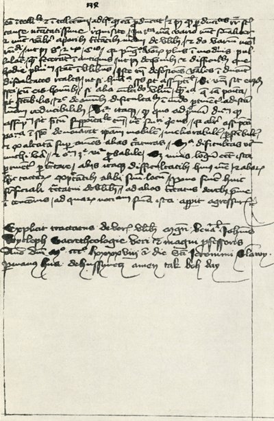 Husin transkriptio Wycliffesin tutkielmasta, 1400-luvun alku, 1947. tekijältä Unbekannt