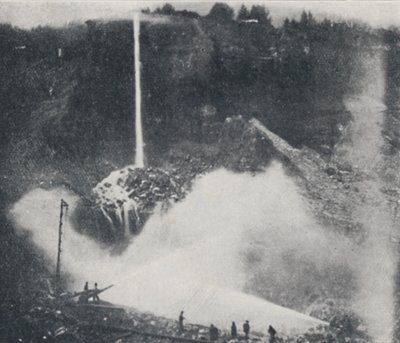 Hydraulinen kaivostoiminta, 1923. tekijältä Unbekannt