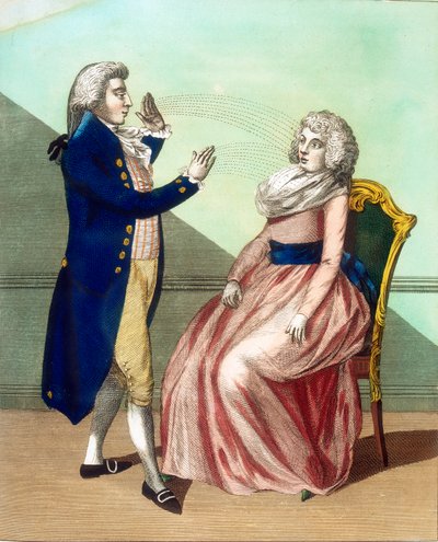 Hypnotisoija lumoaa potilasta, c1795 tekijältä Unbekannt