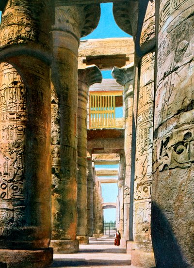 Hypostyle Hall, Karnakin temppelikompleksi, Luxor, Egypti, 1900-luku tekijältä Unbekannt
