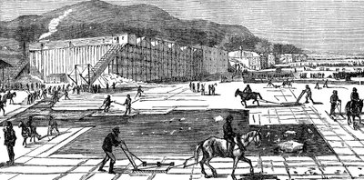 Jään kerääntyminen Hudson-joella lähellä New Yorkia, Yhdysvalloissa, 1875 tekijältä Unbekannt