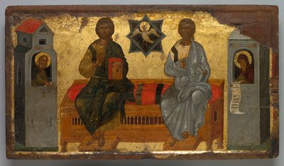 Uuden testamentin kolminaisuuden ikoni, n. 1450. tekijältä Unbekannt