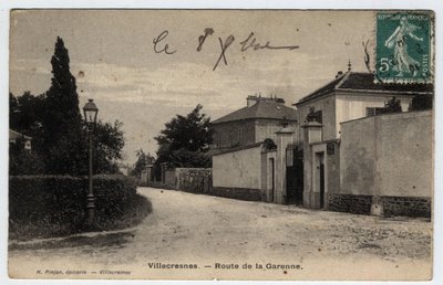 Ile de France, Val de Marne (94), Villecresnes: Garenne Road - Postikortti vuodelta 1909 tekijältä Unbekannt