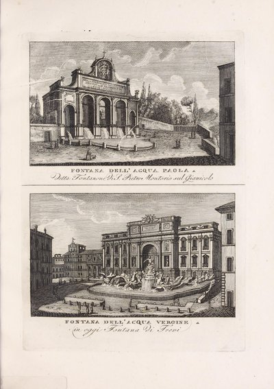 Kuvaa Raccolta di vedute antiche e moderne della città di Roma ja sue vicinanze av ukjent forfatter og utgitt av Presso Piale neg.e di stampe a S. Carlo al Corso (it, 1816) tekijältä Unbekannt