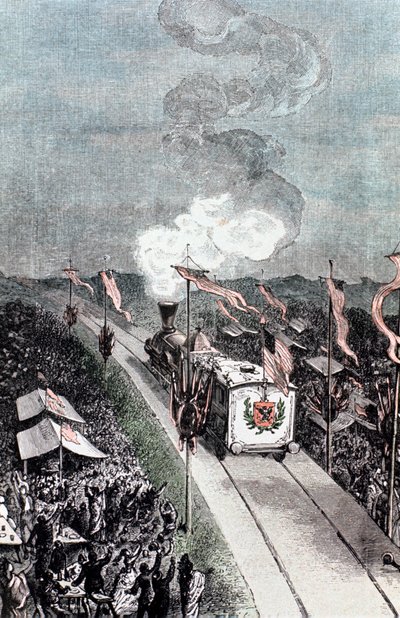 Kuvitus Jules Vernen teoksesta Maasta kuuhun, 1865 tekijältä Unbekannt