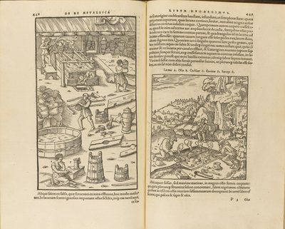 Kuvitus Georgius Agricolan teoksesta De re metallica libri XII, 1556 tekijältä Unbekannt
