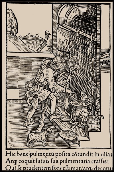 Kuvitus Sebastian Brantin kirjaan Hullujen laiva, 1497. tekijältä Unbekannt