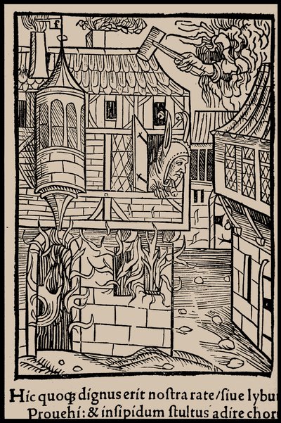 Kuvitus Sebastian Brantin kirjaan Hullujen laiva, 1497. tekijältä Unbekannt