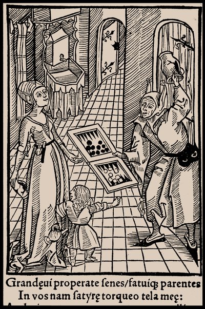 Kuvitus Sebastian Brantin kirjaan Hullujen laiva, 1497. tekijältä Unbekannt