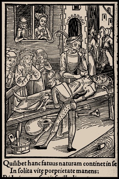 Kuvitus Sebastian Brantin kirjaan Hullujen laiva, 1497. tekijältä Unbekannt