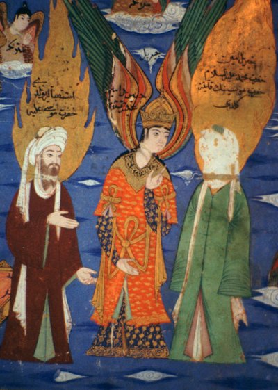 Kuva profeetta Muhammedista nousemassa taivaaseen, 1500-luku tekijältä Unbekannt