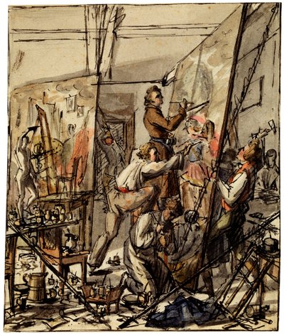 Taiteilijastudiossa, 1820-luku tekijältä Unbekannt