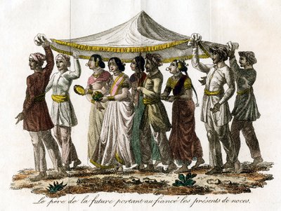 Intialainen hääkulkue, 1800-luku tekijältä Unbekannt