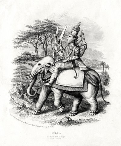 Indra, hindujen valonjumala, 1800-luku tekijältä Unbekannt